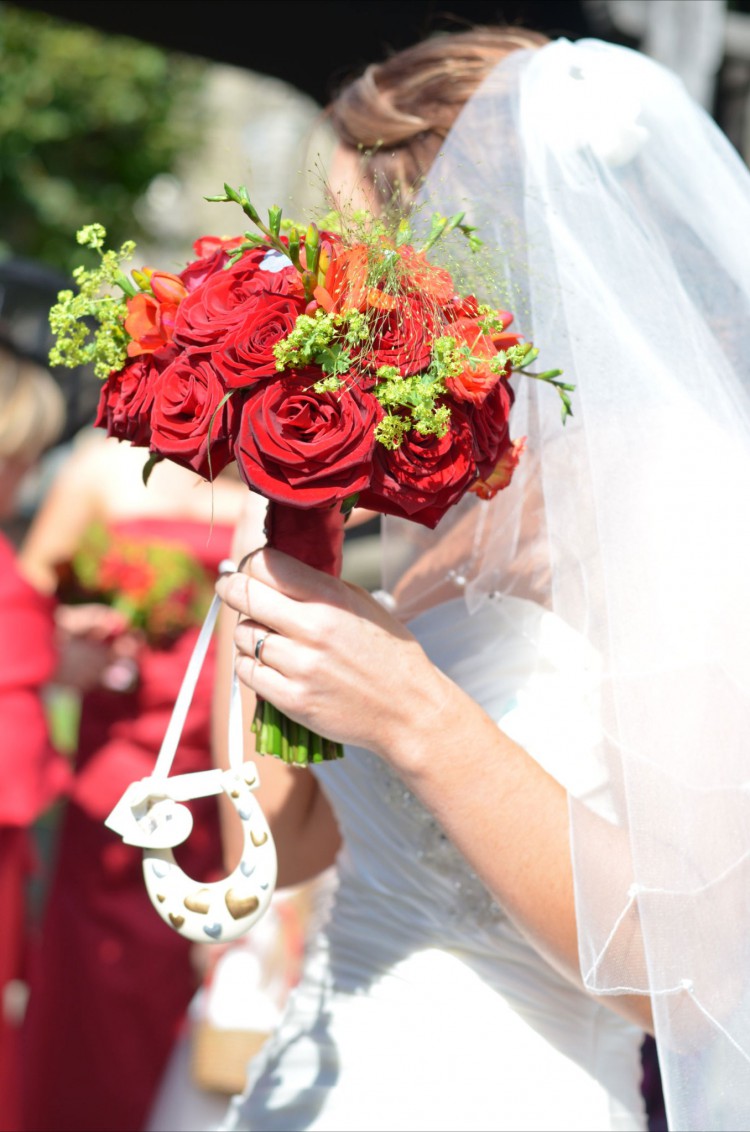 red rose brides bouquet