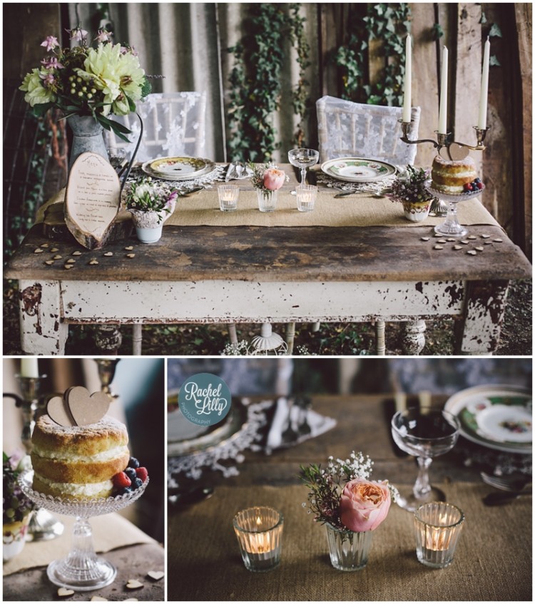 RusticWeddingShoot rustic styled tablescape