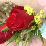 rustic red rose buttonhole