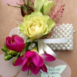 pink and cream corsage
