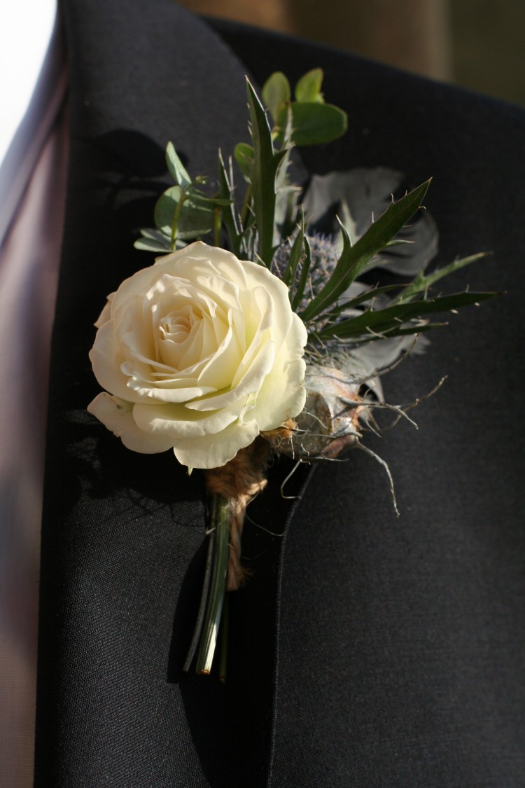 Rose and thistle buttonhole