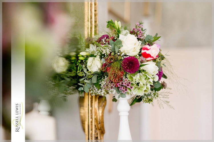 mantle piece floral arrangement