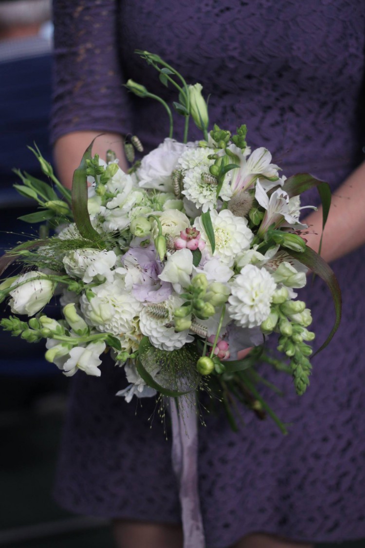 bridal bouquet with British flowers
